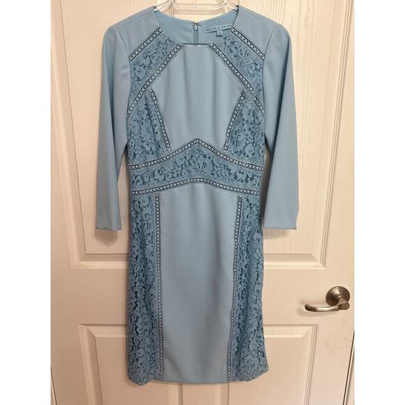 Antonio Melani Powder Blue Dress Size 2 Formal Cocktail Lace Elegant - Picture 1 of 13